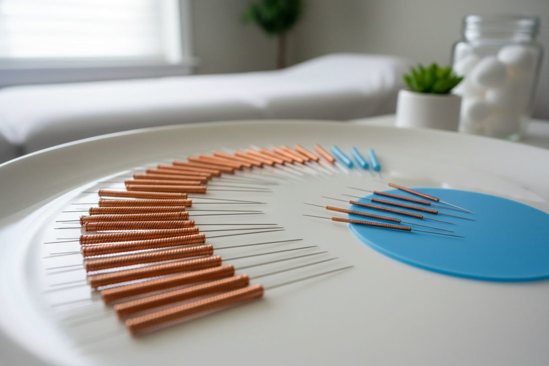 acupuncture for fertility, needles lined up