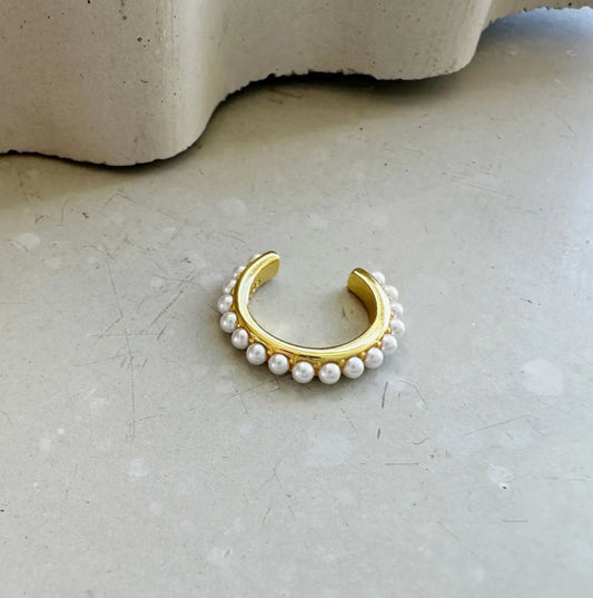 Lucy No Piercing Pearl Inlay Cuff Earrings