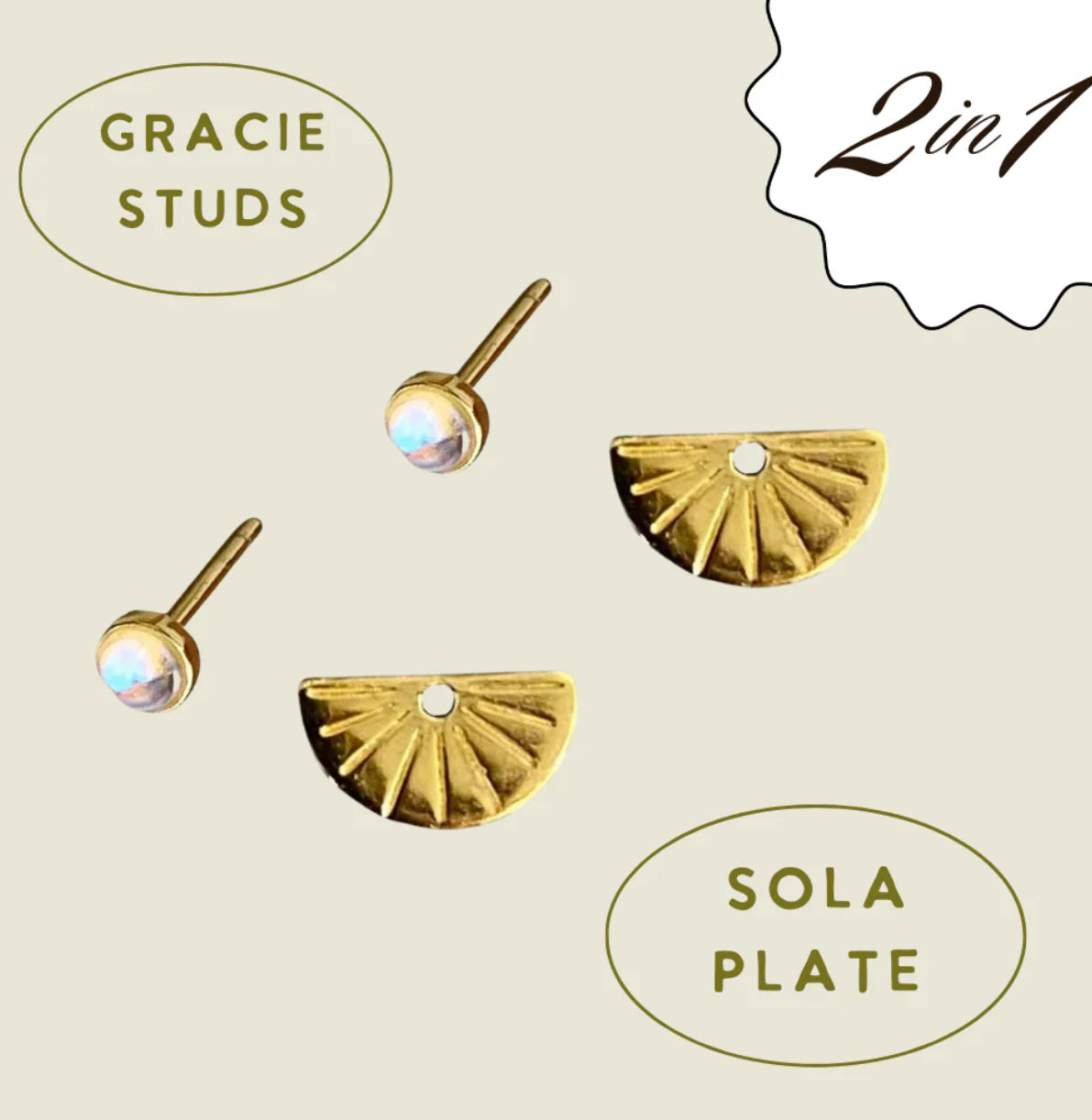 Gracie Studs + Sola Plates