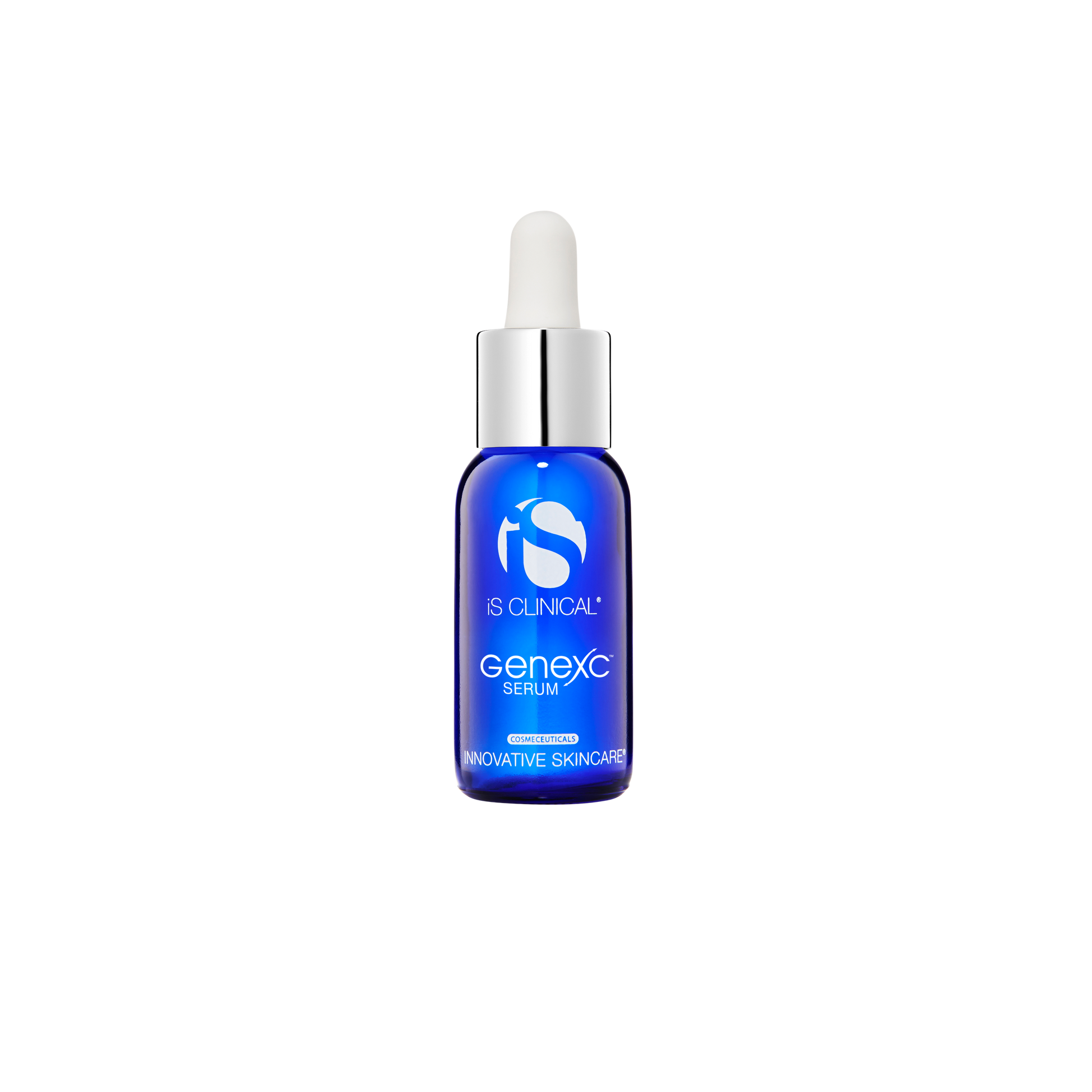 IS Clinical GenexC Serum bottle with dropper on a white background