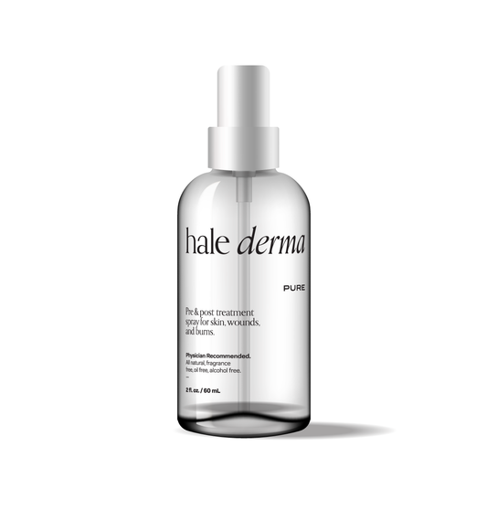 Hale Derma skincare bottle on a white background