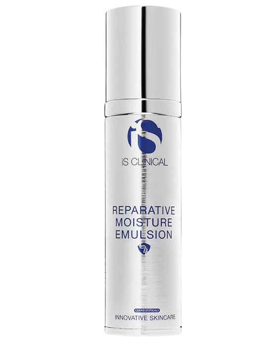 IS Clinical Reparative Moisture Emulsion bottle on a white background