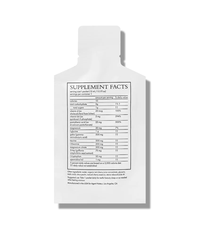 Supplement facts label on a white background