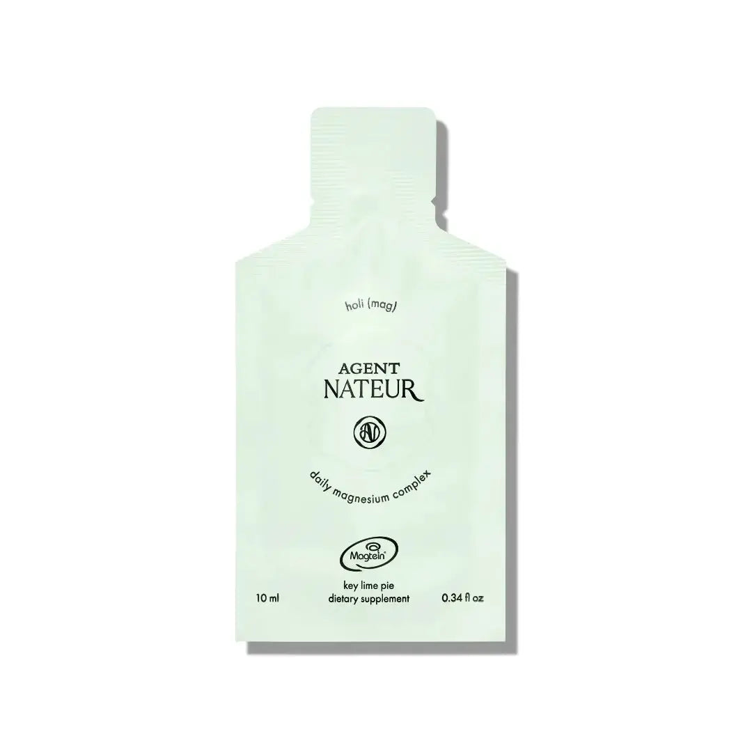 Light green bottle of Agent Nateur dietary supplement on a white background