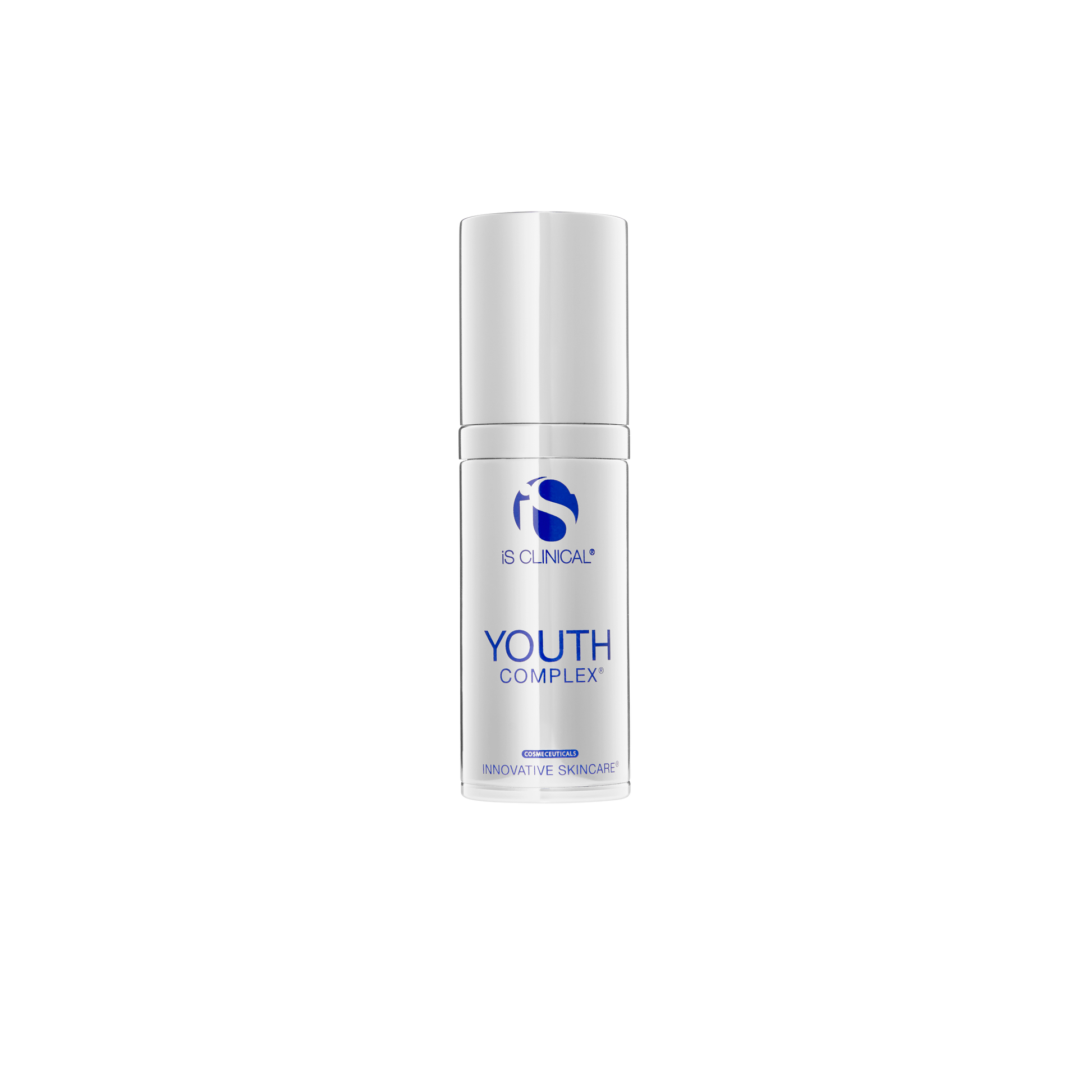 Skincare bottle labeled 'Youth Complex' on a white background