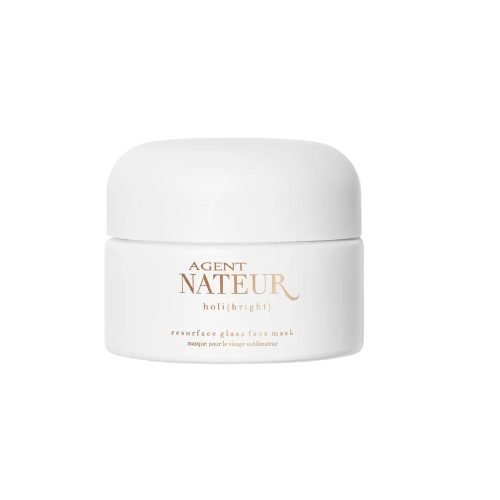White jar of Agent Nateur cream on a white background