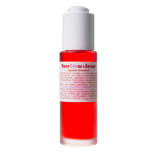 Red serum bottle with white cap on a white background